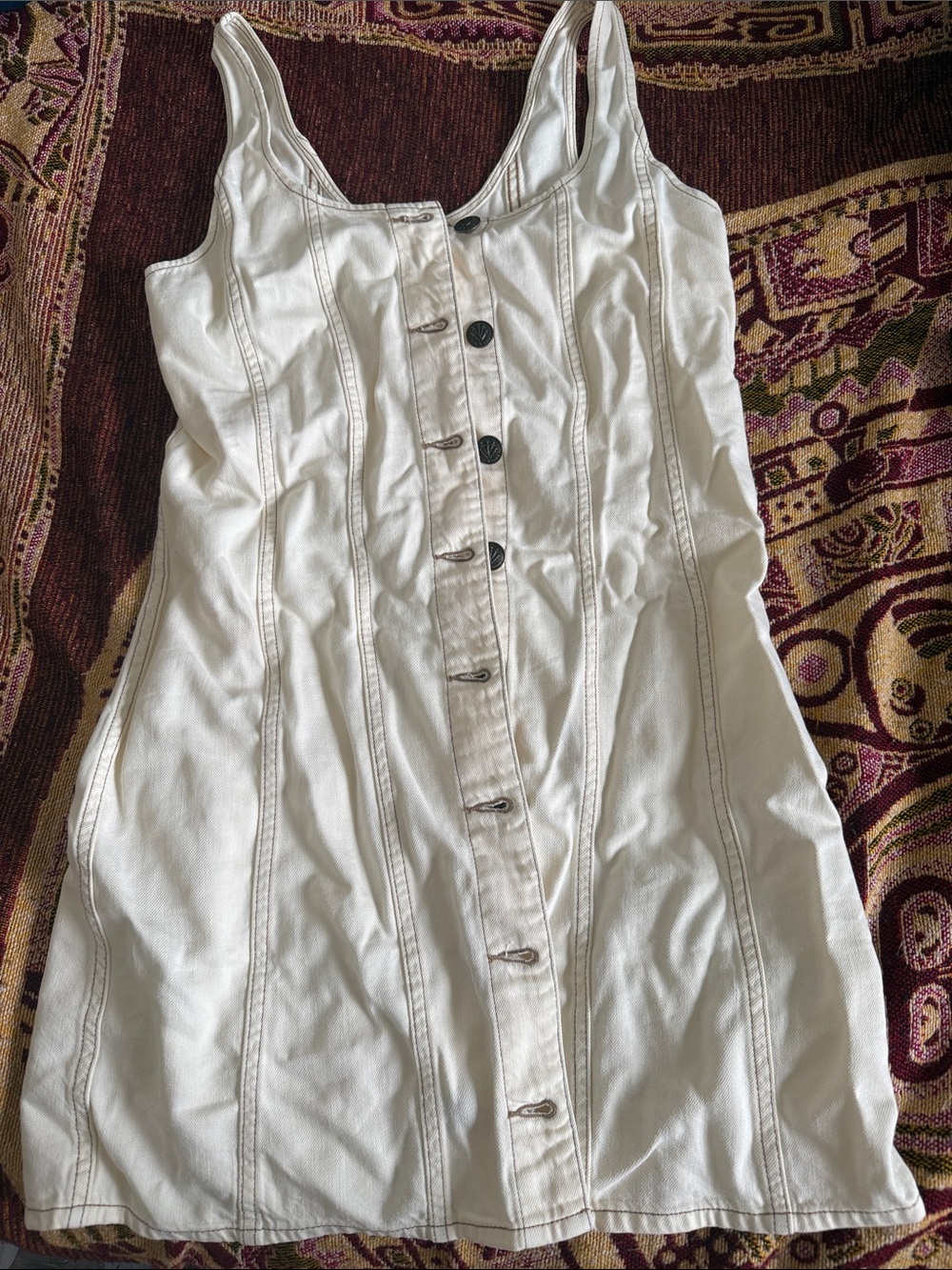 rag & bone Cream Tank Top with Contrast Stitching - Picture 1 of 2
